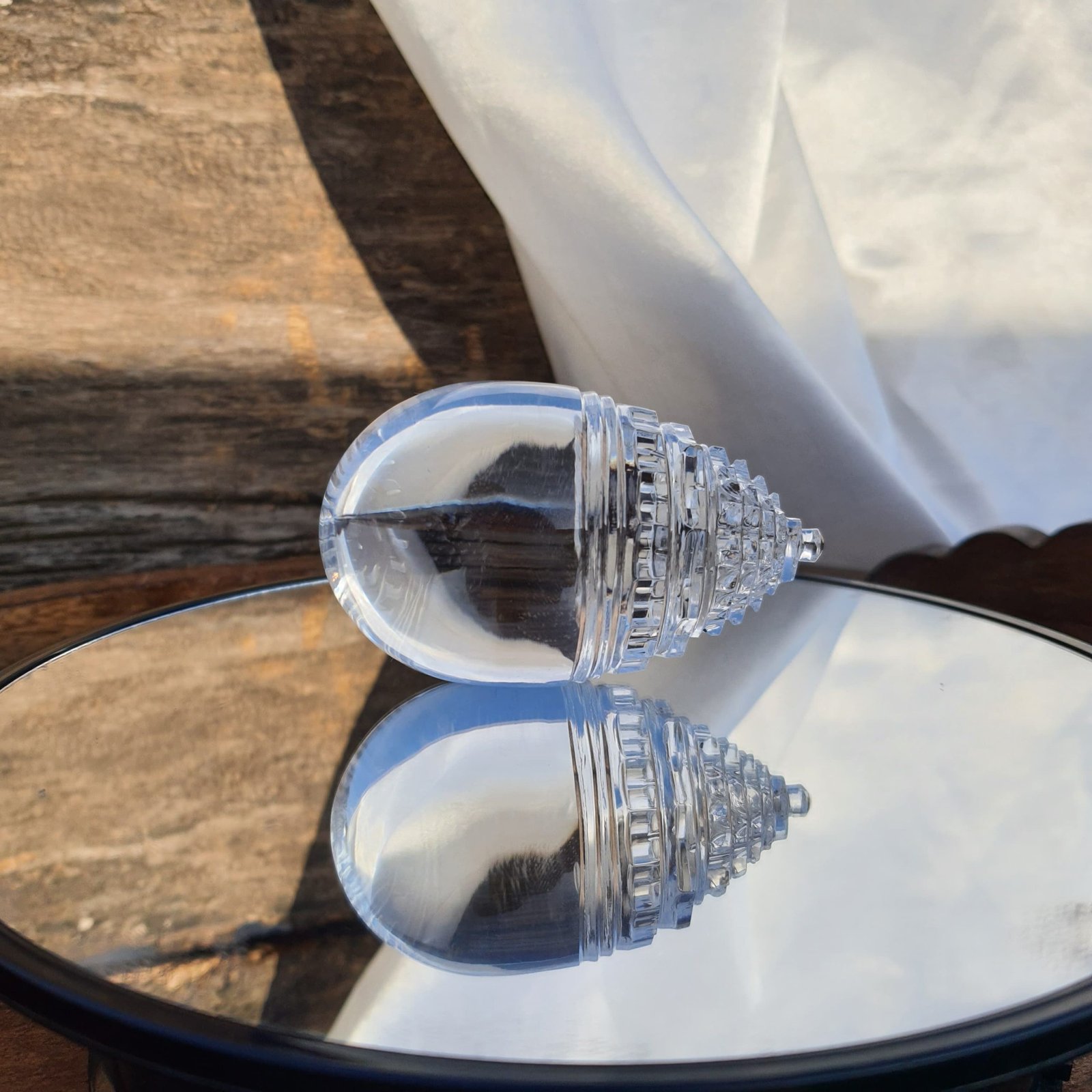 Crystal Lingam Shri Yantra, 3.35" Sphatik Lingam - Image 10