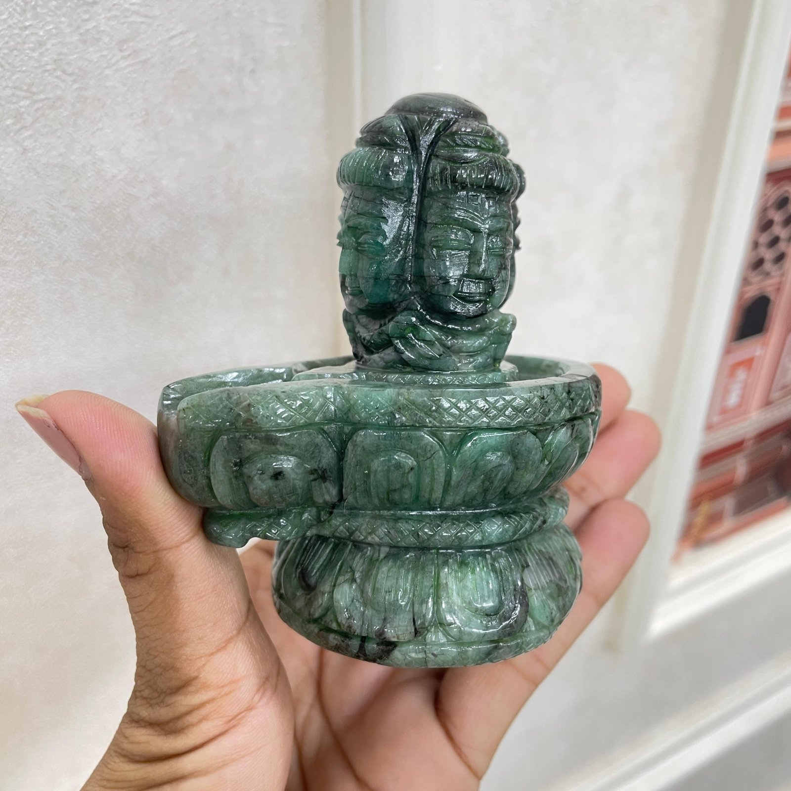 Emerald Pashupatinath Shivling - Original Emerald Shivling with Certificate - Image 4
