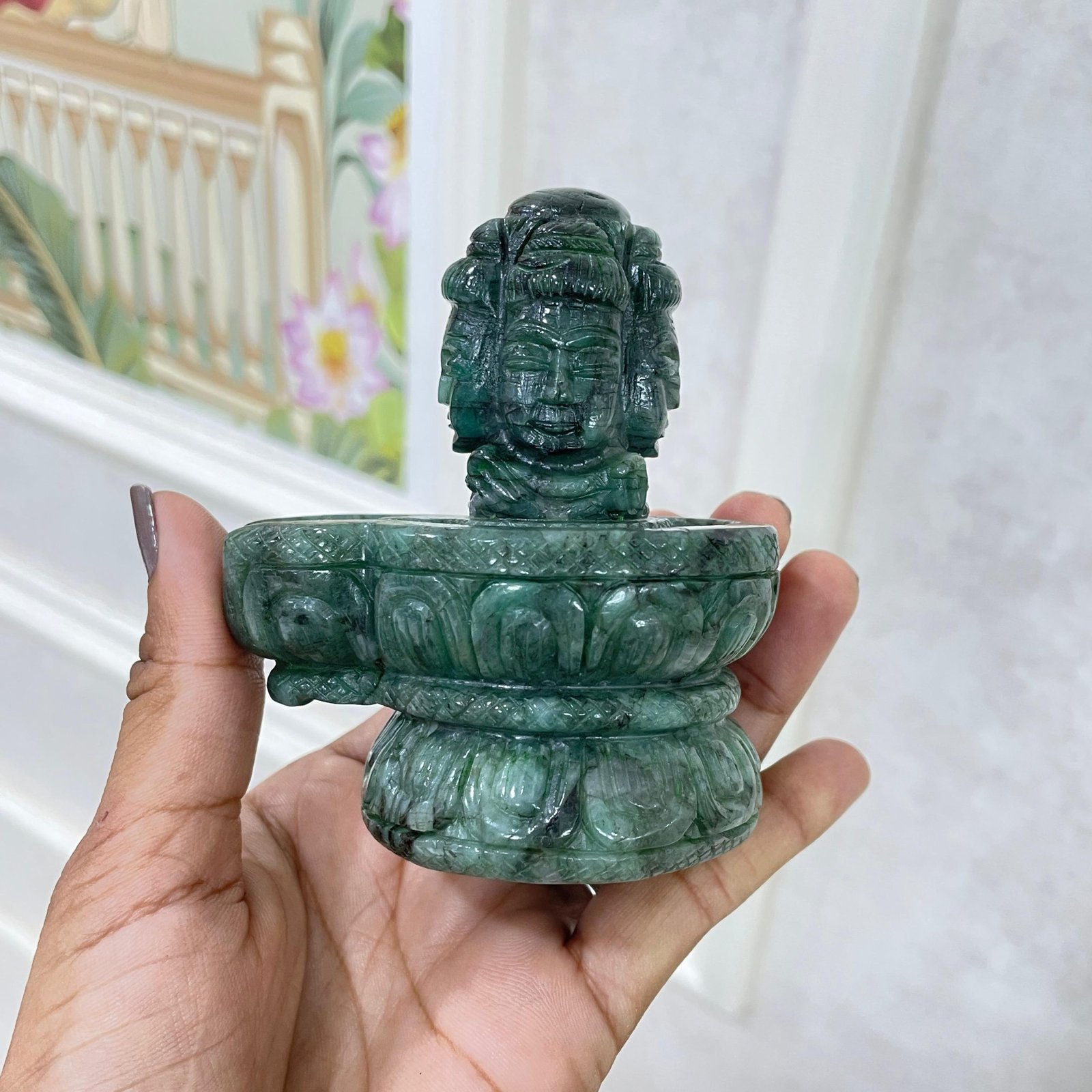 Emerald Pashupatinath Shivling - Original Emerald Shivling with Certificate - Image 9