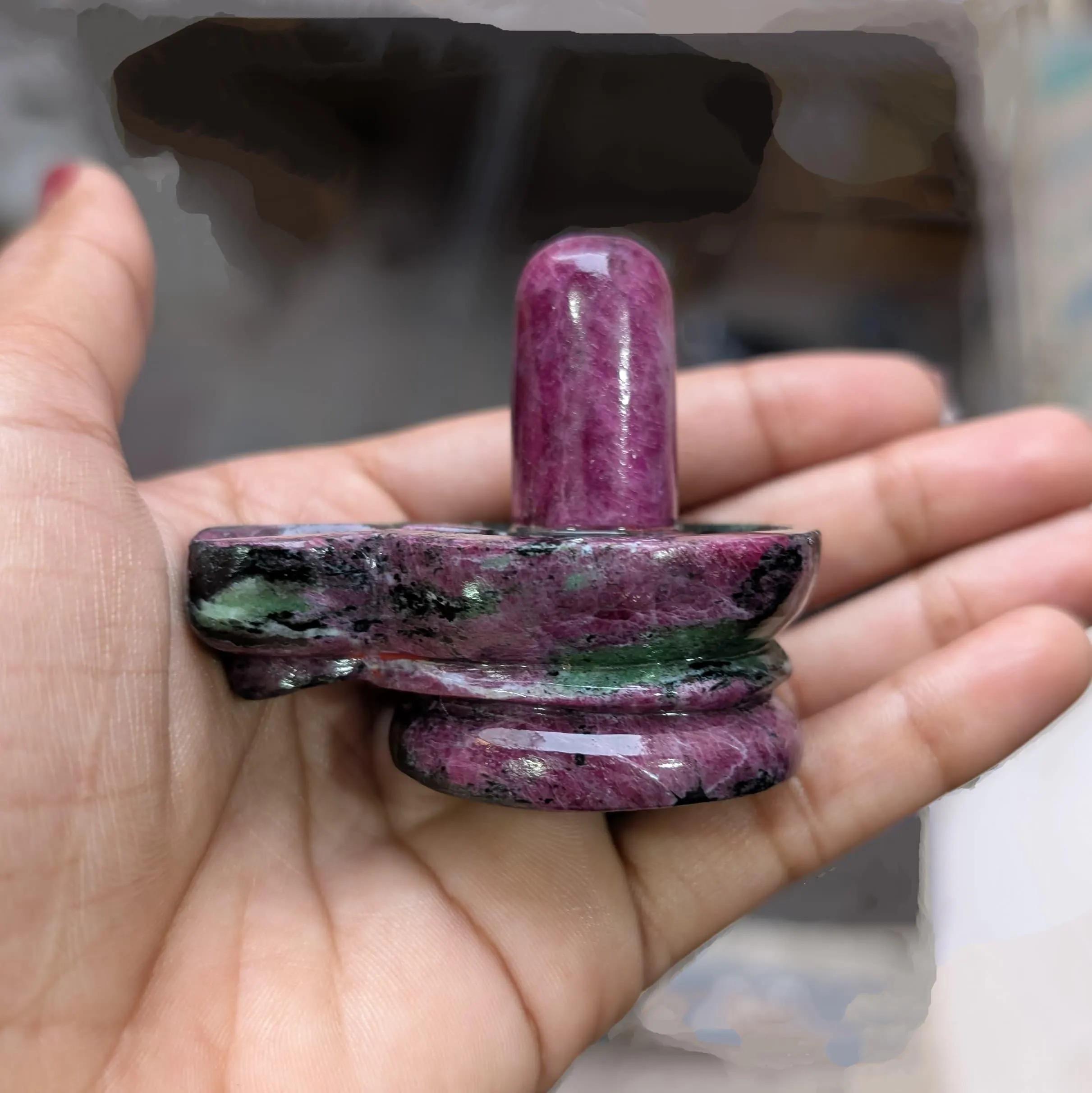 Natural Pink Ruby Shivling, Lab Certified - Image 10