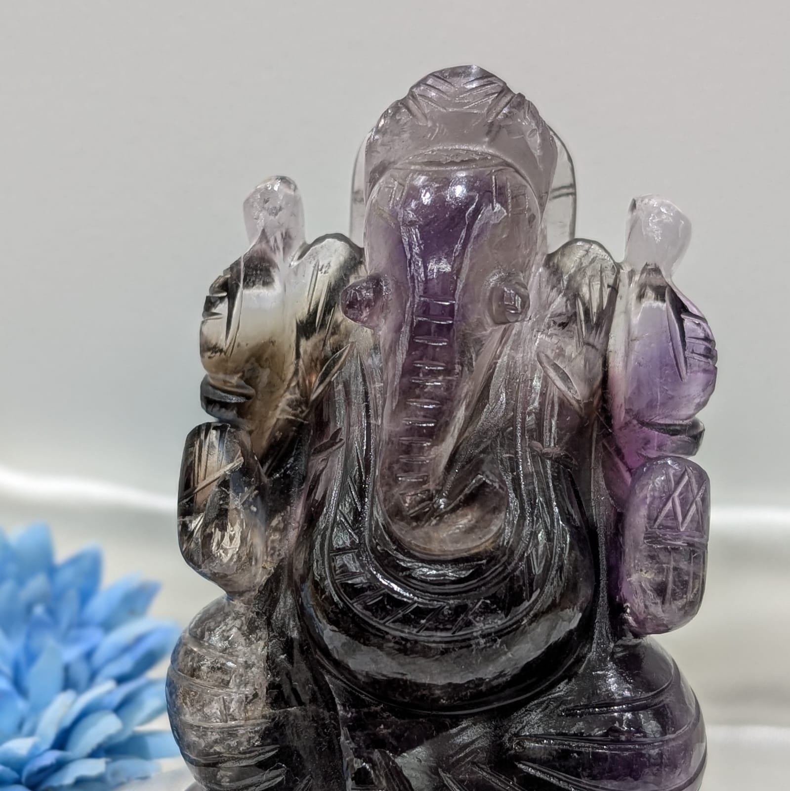 Amethyst Ganesha Idol, original Gemstone god statue for prayer & gifts