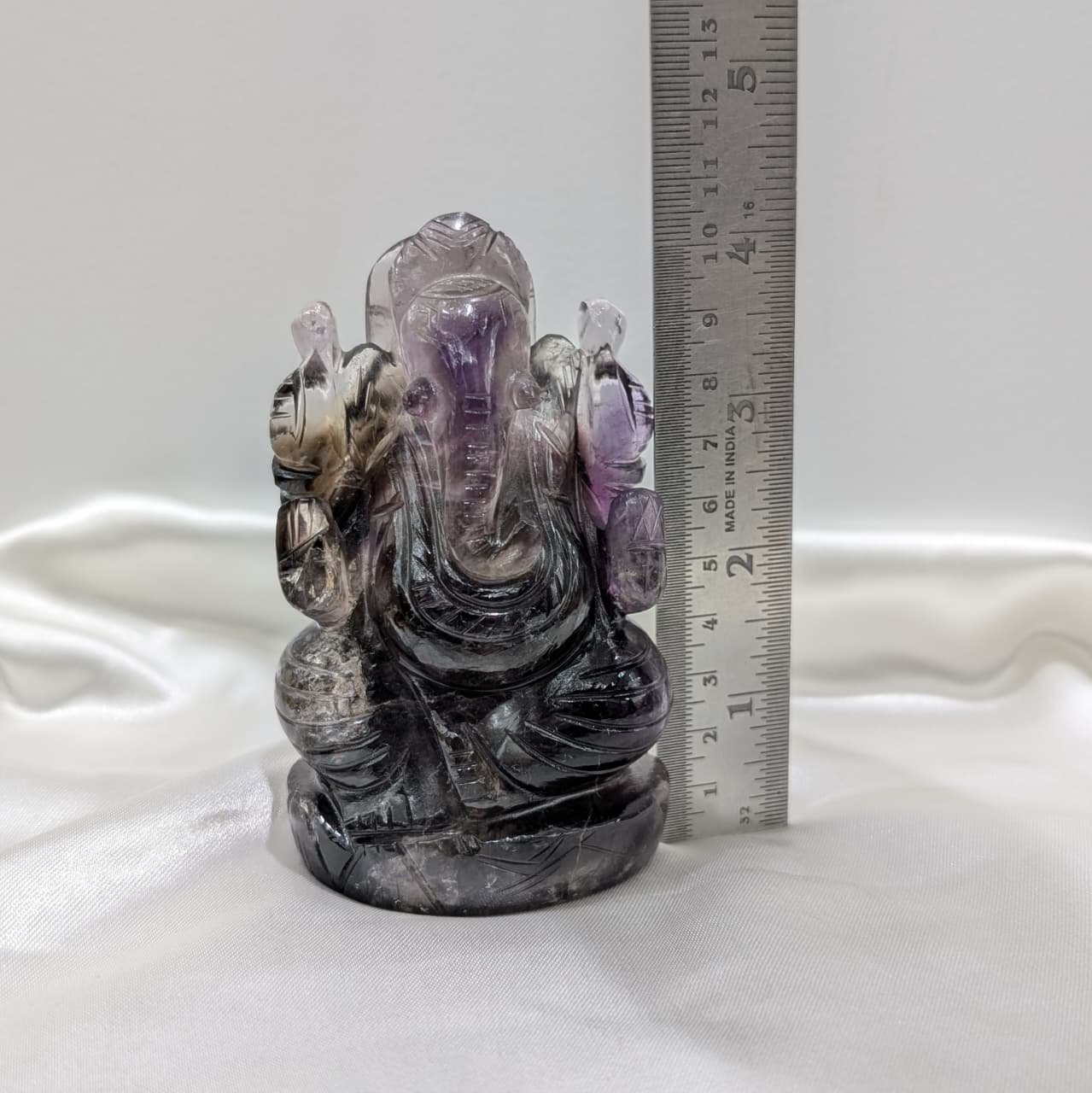 Amethyst Ganesha Idol, original Gemstone god statue for prayer & gifts - Image 6