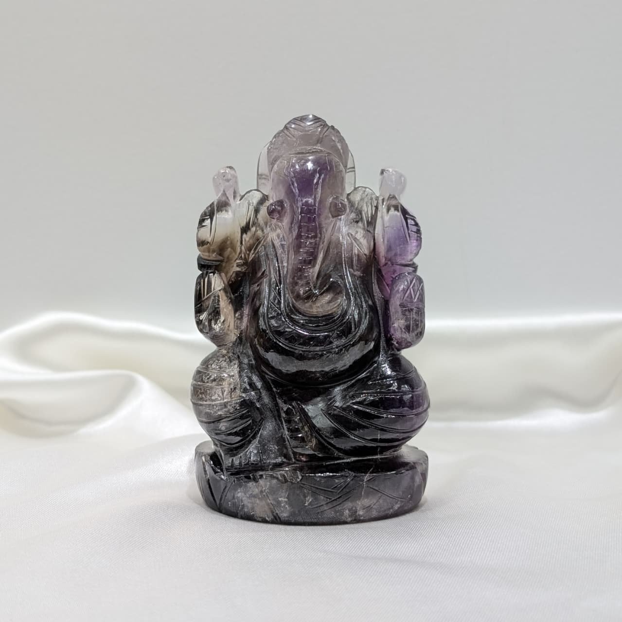 Amethyst Ganesha Idol, original Gemstone god statue for prayer & gifts - Image 9