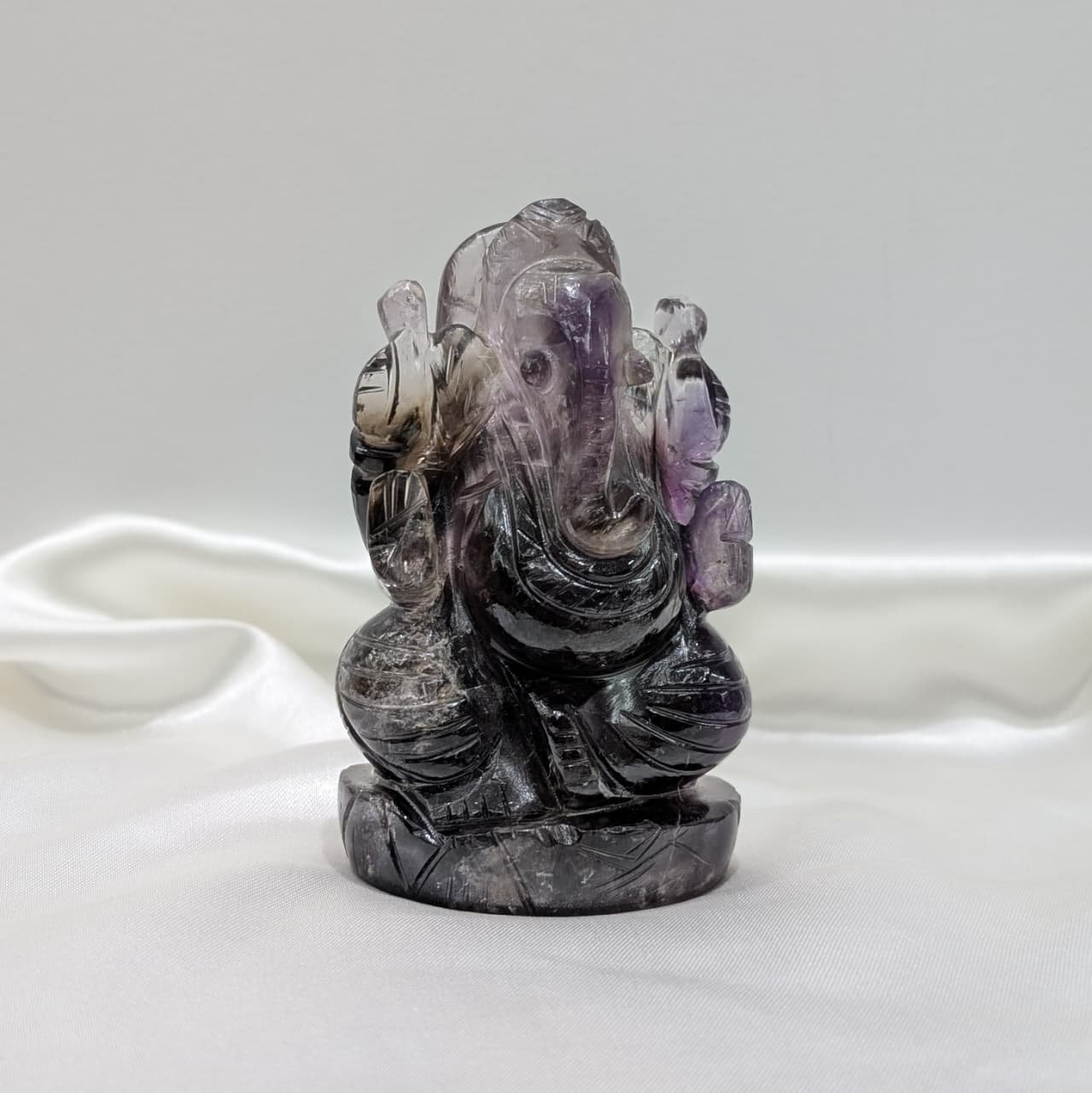 Amethyst Ganesha Idol, original Gemstone god statue for prayer & gifts - Image 10