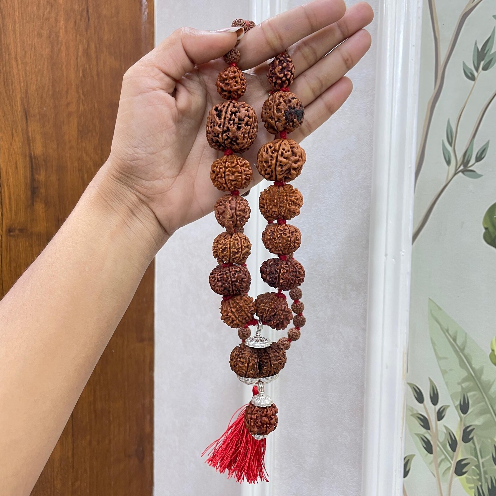 Siddha Rudraksha Mala, Nepali 1-14 Mukhi Necklace with Ganesha & Gauri Shankar - Image 2