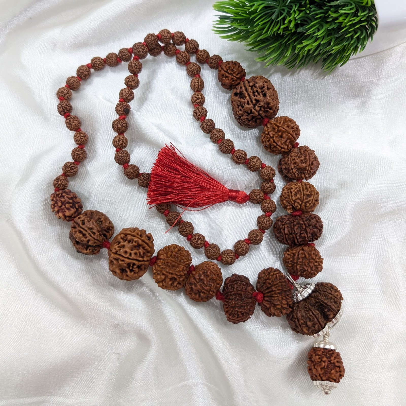 Siddha Rudraksha Mala, Nepali 1-14 Mukhi Necklace with Ganesha & Gauri Shankar - Image 7