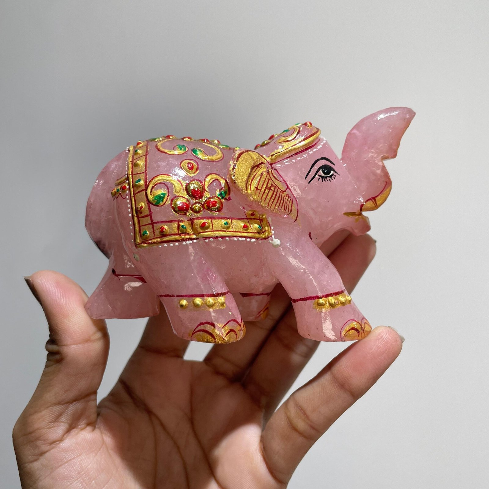 Rose Quartz Stone Elephant for Home Decoration & Thoughtful Gift - Image 4