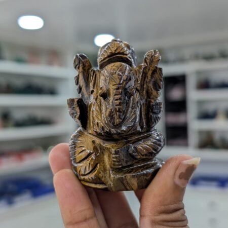 Tiger Eye Ganesha Idol for Pooja Room & Office spiritual décor