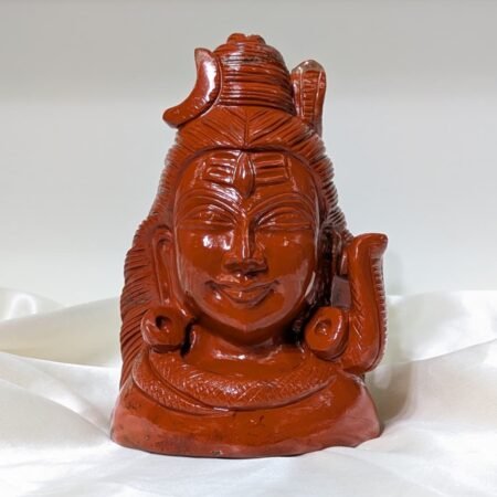 Natural Red Jasper Stone Shiva Head divine sculpture 6.5 inch
