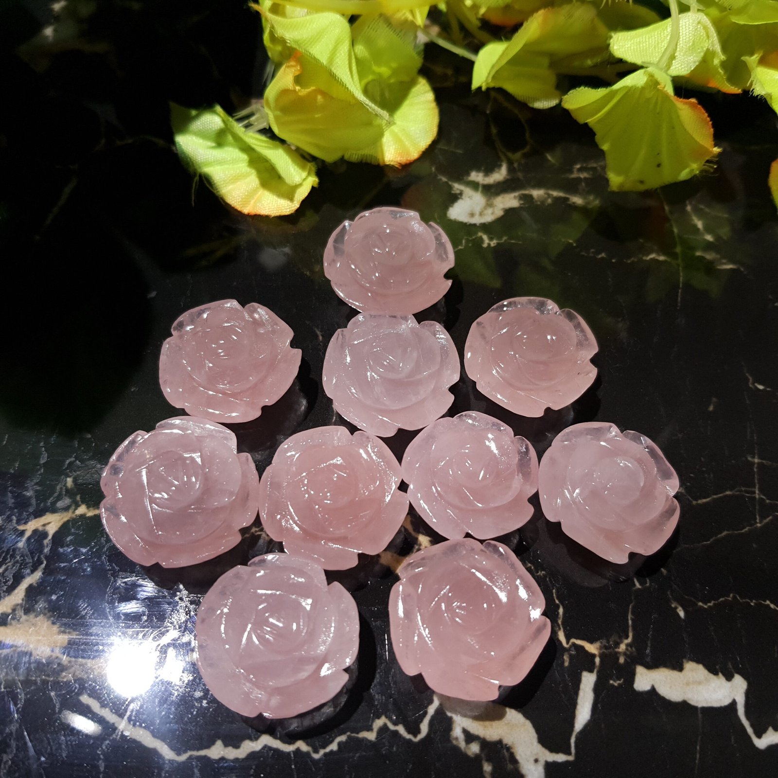 Pink Rose quartz Flowers - Image 5