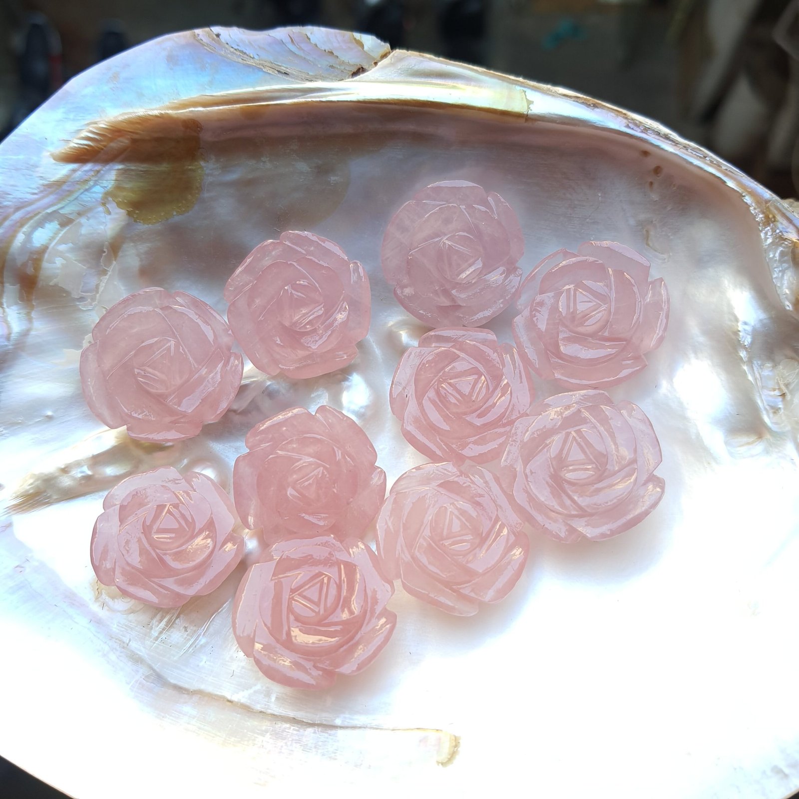 Pink Rose quartz Flowers