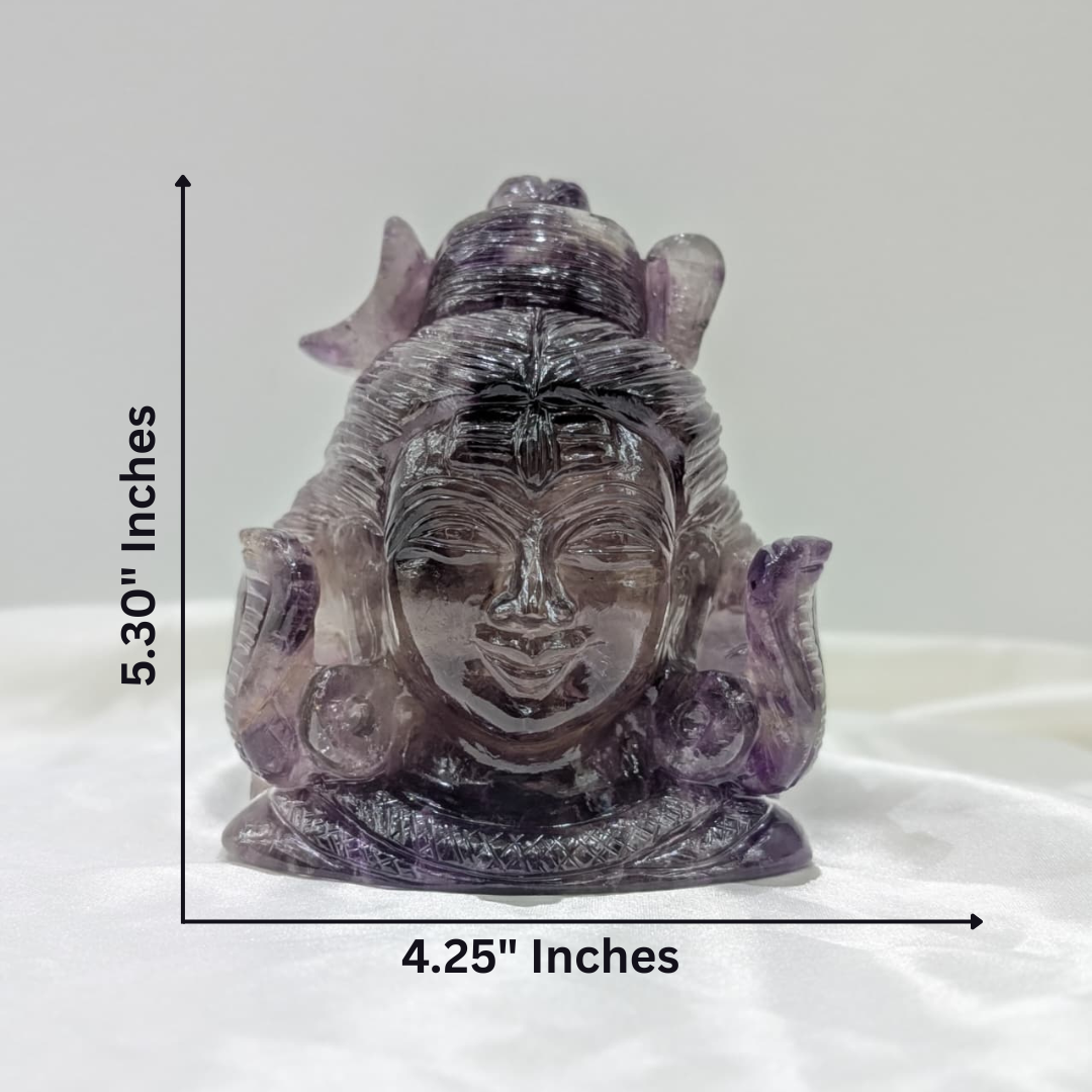 Hand Carved Amethyst Shiva Statue – Hindu God Altar Décor - Image 5