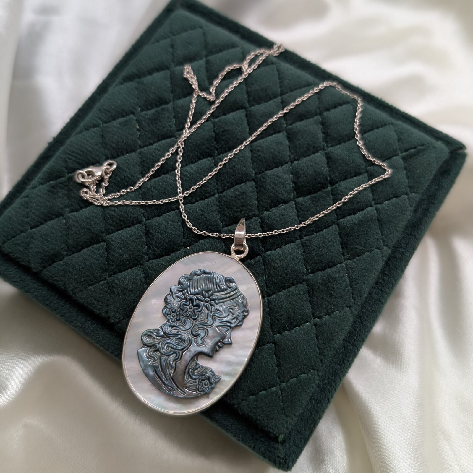 Victorian Cameo Pendant, Silver Pendant