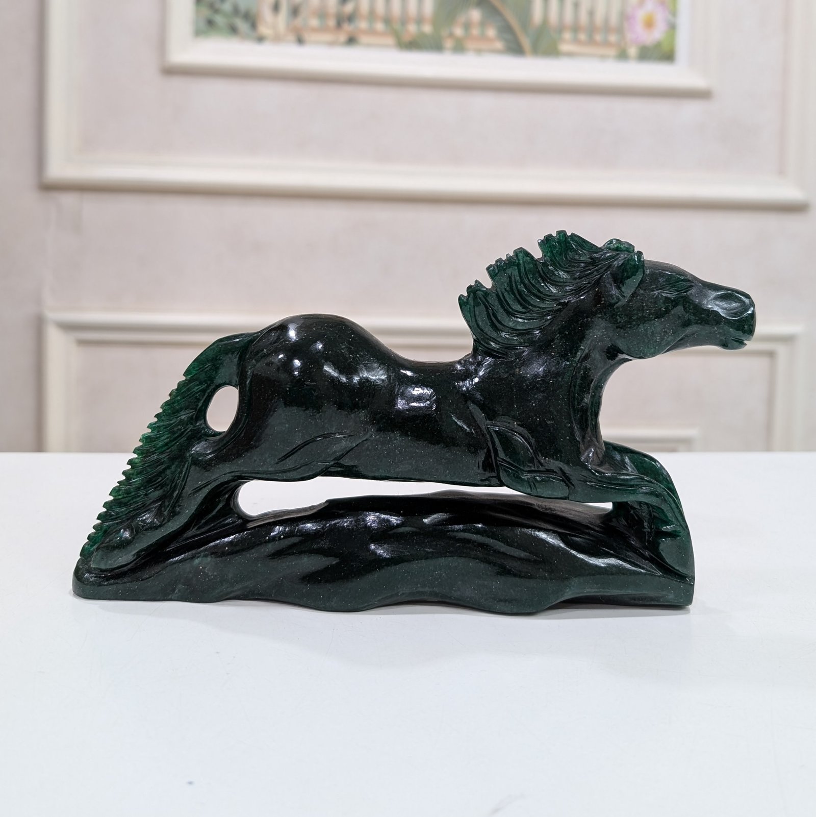 Green Jade Stone Horse Statue for Home Décor & Gifts - Image 5