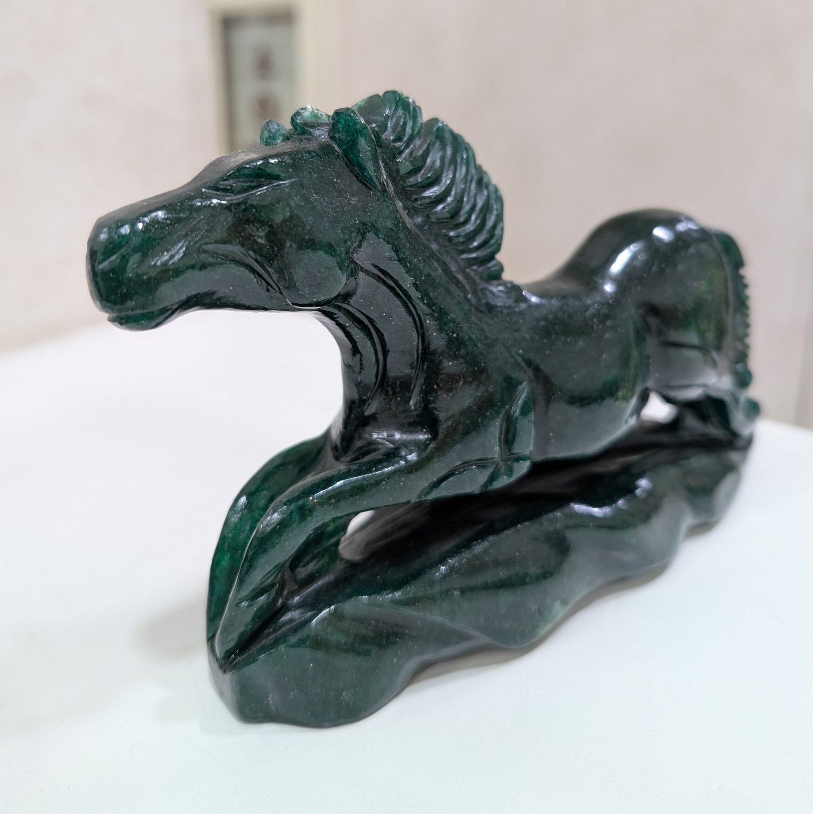 Green Jade Stone Horse Statue for Home Décor & Gifts - Image 3