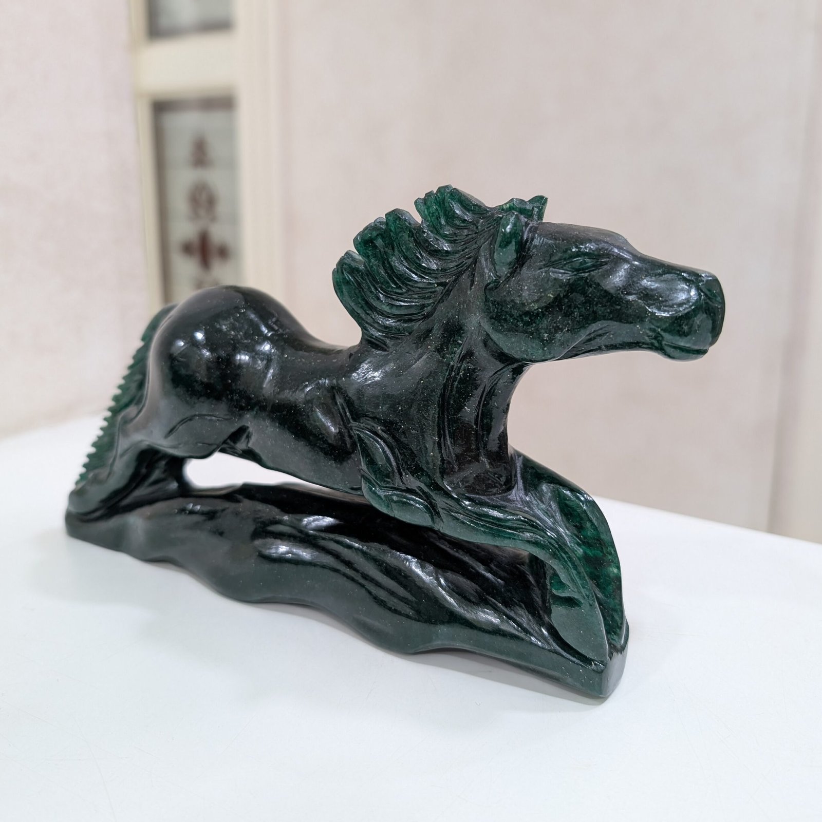 Green Jade Stone Horse Statue for Home Décor & Gifts - Image 2