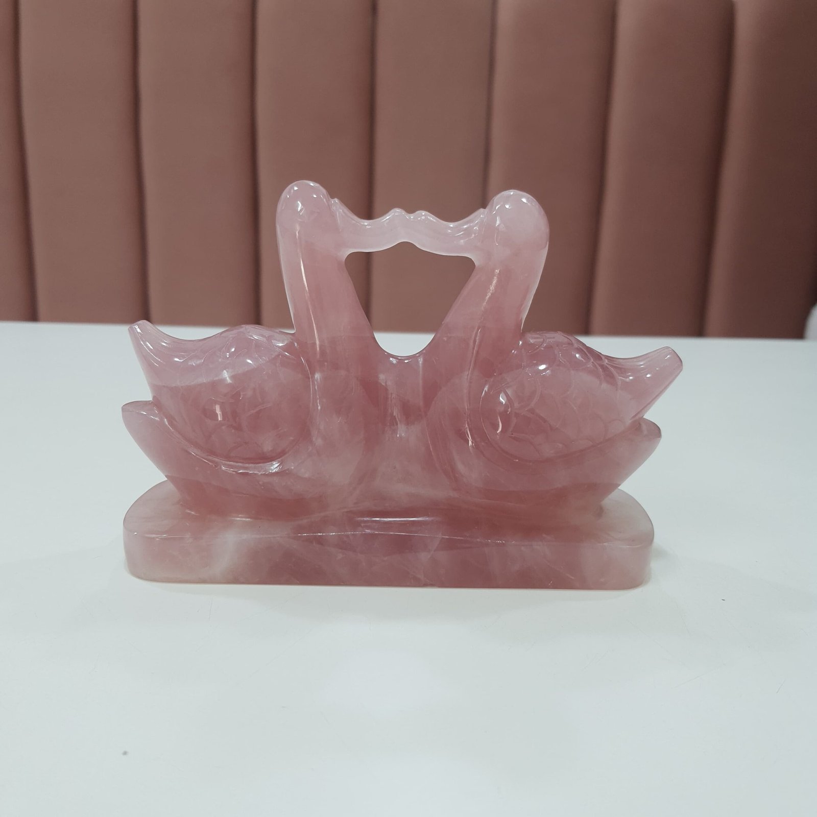 Natural Rose Quartz Twin Duck Pair - Image 7