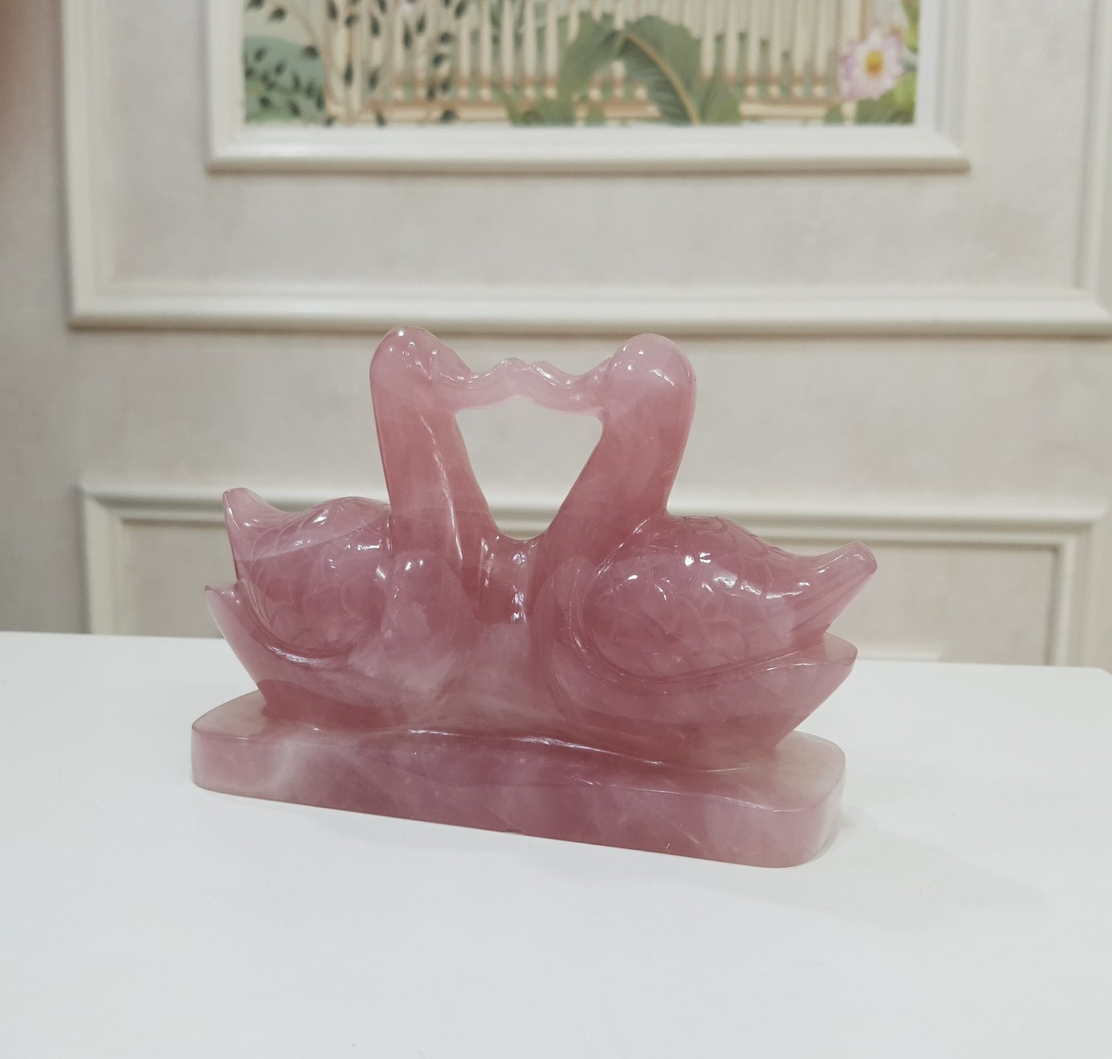 Natural Rose Quartz Twin Duck Pair - Image 3
