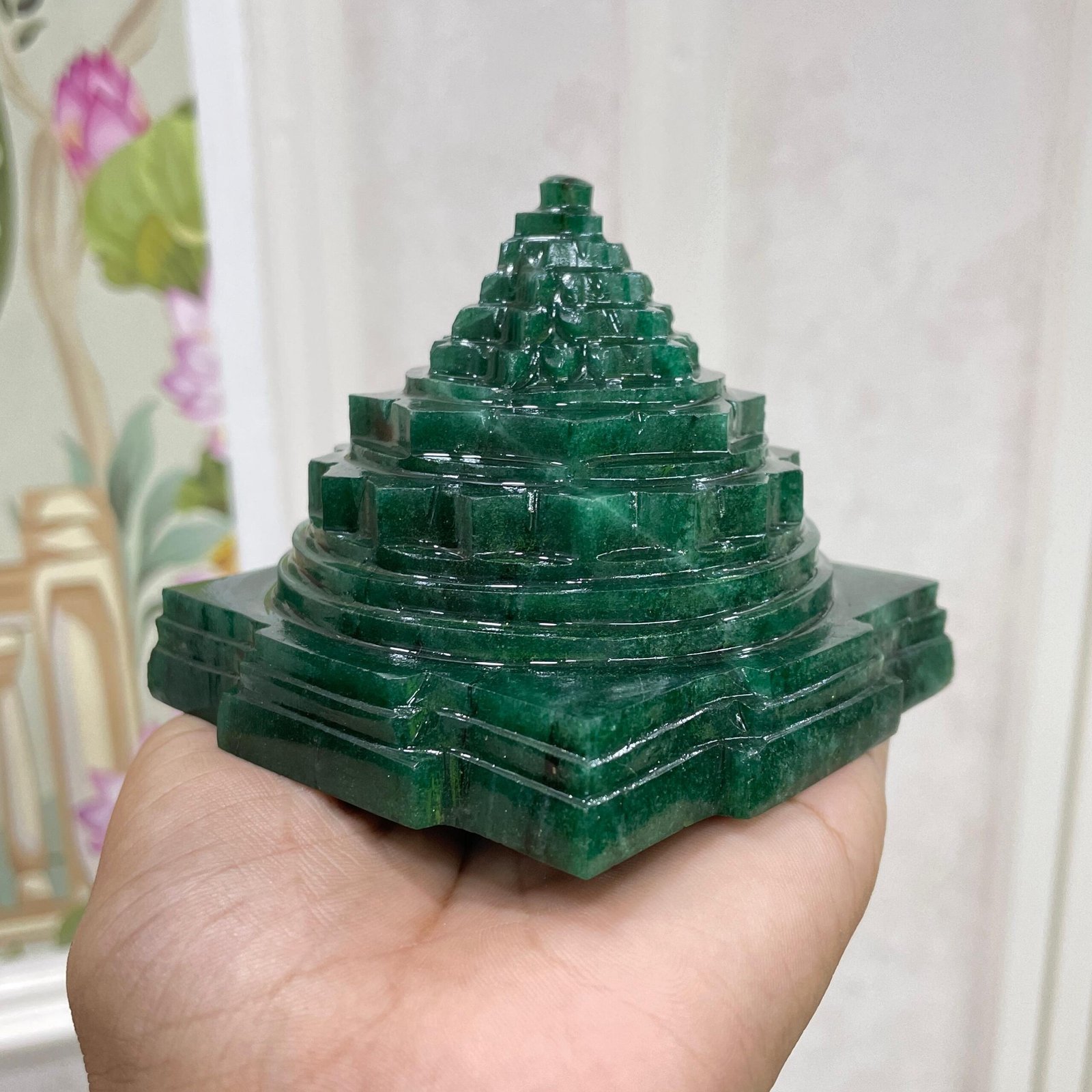 Green Jade Shree Yantra, Margaj Meru Yantra - Image 6