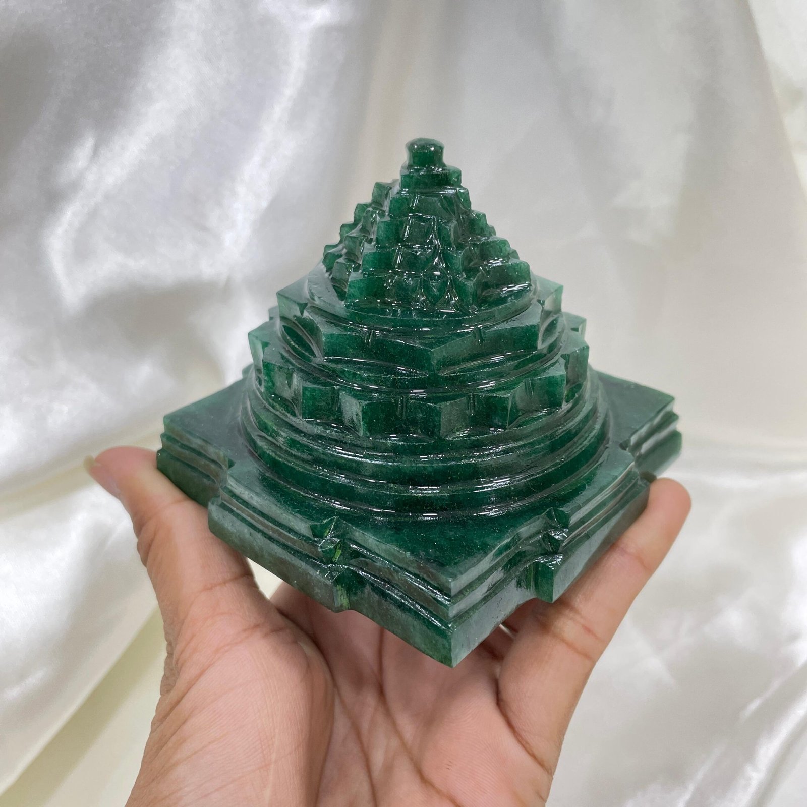 Green Jade Shree Yantra, Margaj Meru Yantra - Image 7