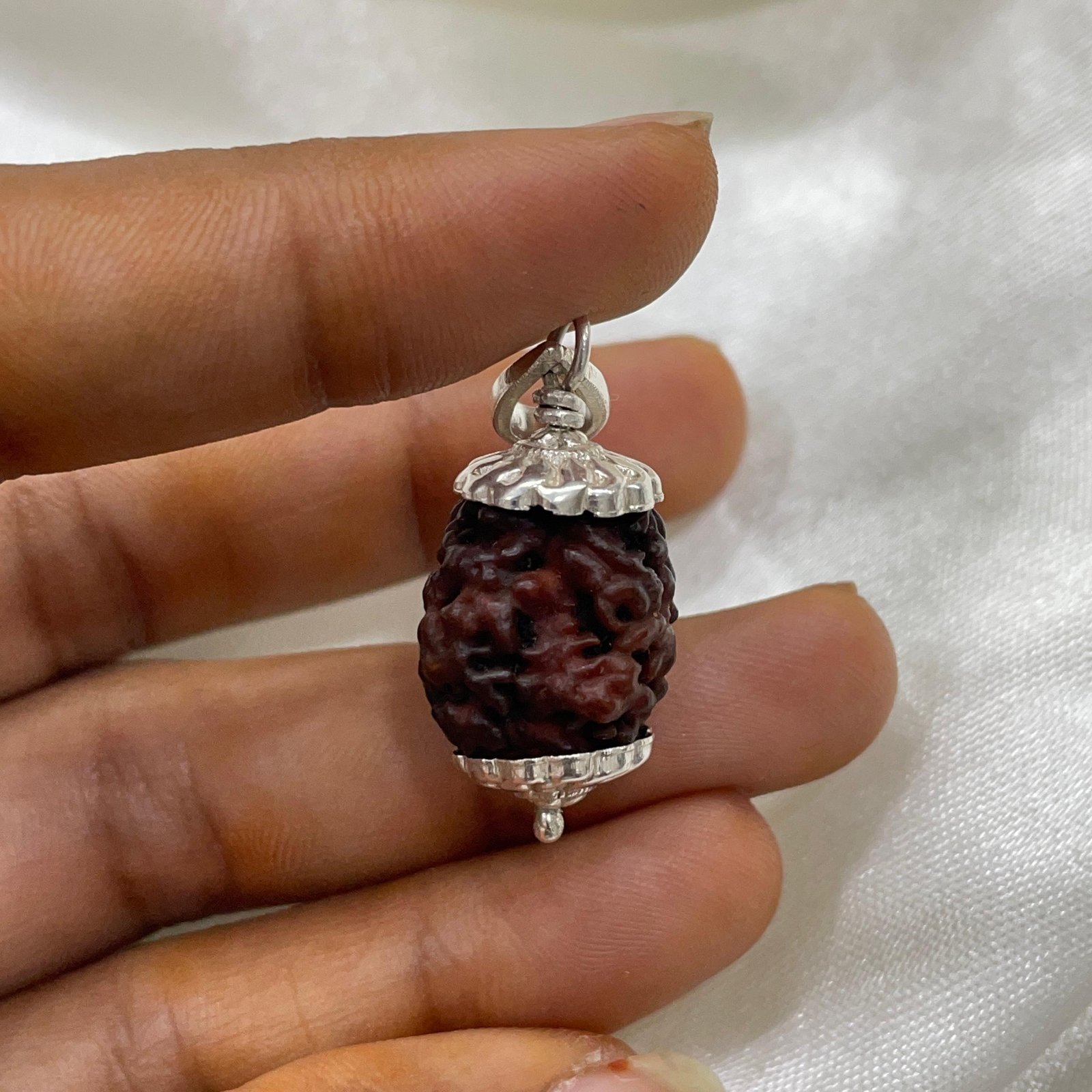 2 Mukhi Rudraksha, 2 Face Nepali Rudraksha Silver Pendant Lab Certified - Image 10