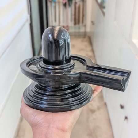 Hand-Carved Black Jade Shivling
