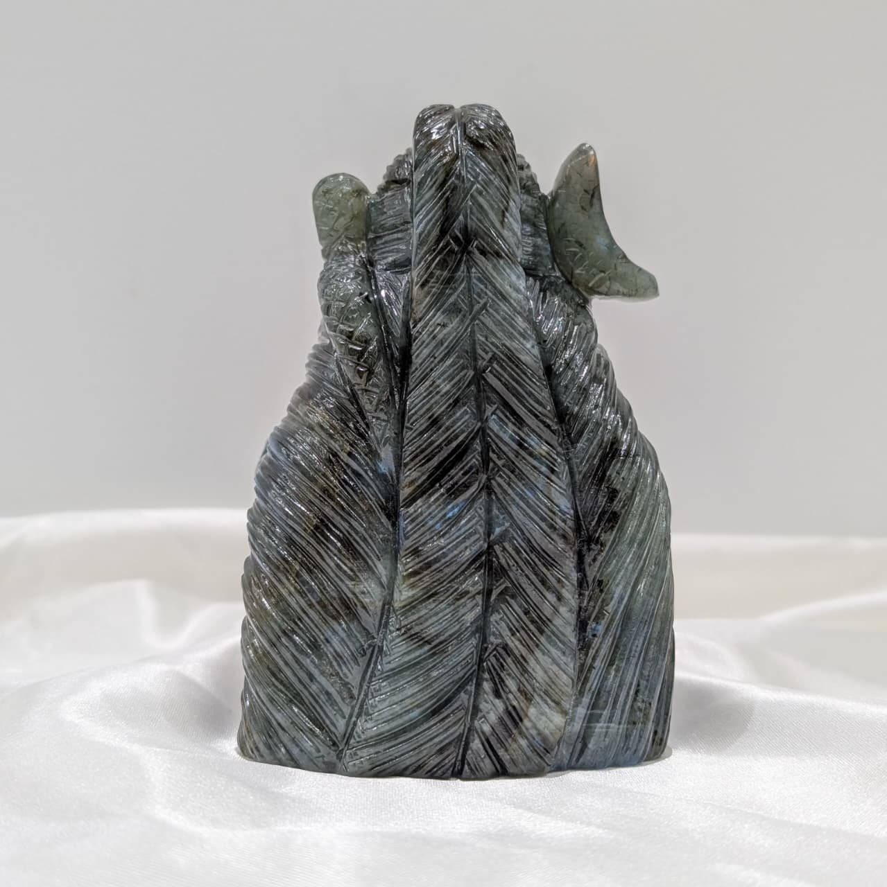 Hand Carved Labradorite Lord Shiva Statue - Image 7