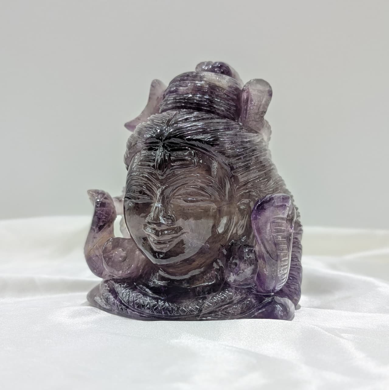 Hand Carved Amethyst Shiva Statue – Hindu God Altar Décor - Image 7