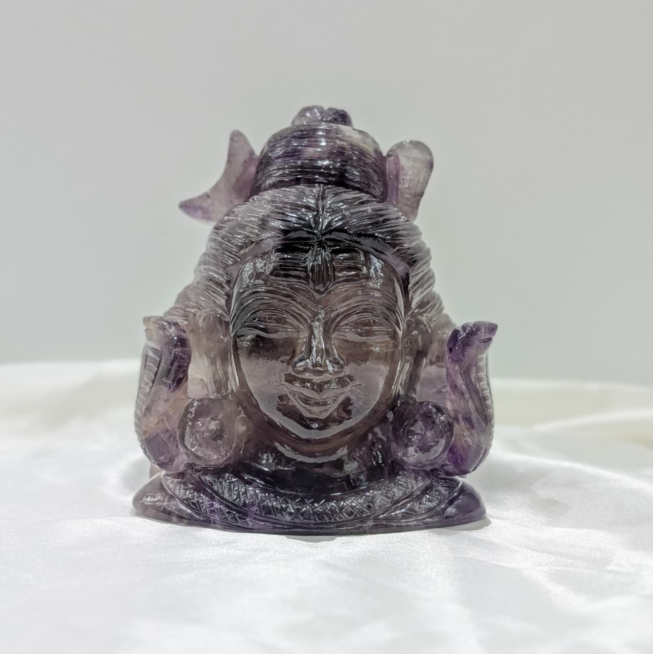 Hand Carved Amethyst Shiva Statue – Hindu God Altar Décor - Image 8