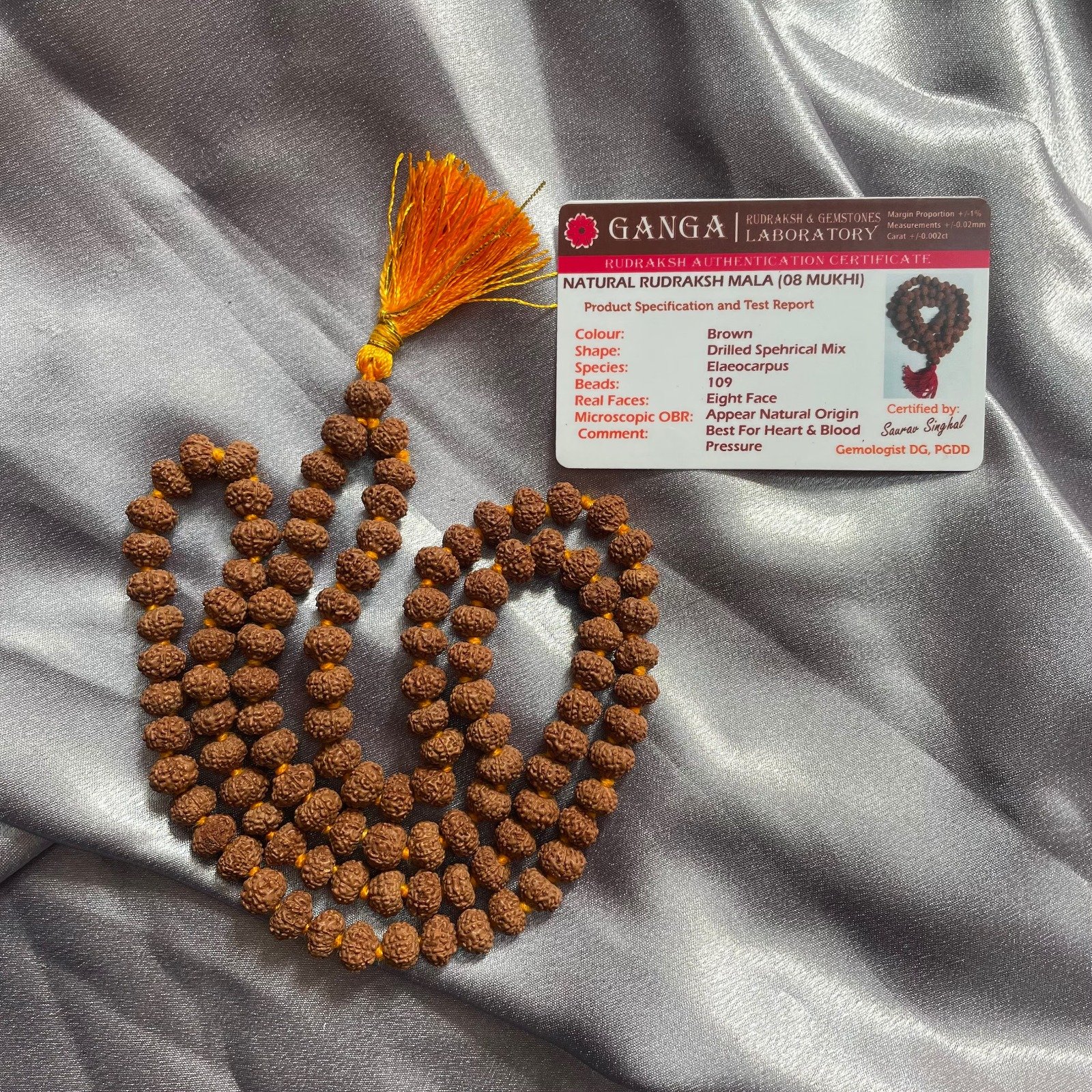 8 Mukhi Rudraksha Mala, Authentic Indonesian Prayer Beads
