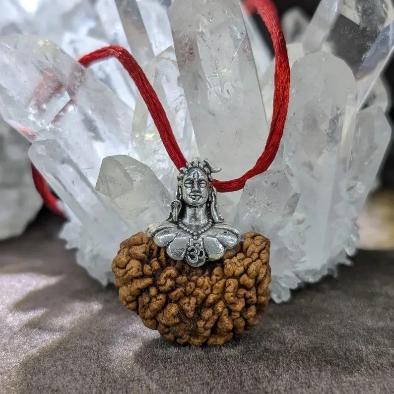 1 Mukhi Rudraksha Pendant, Pure Silver Mahadev, Spiritual Jewellery