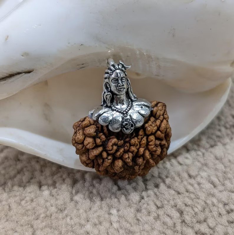 1 Mukhi Rudraksha Pendant, Pure Silver Mahadev, Spiritual Jewellery - Image 4