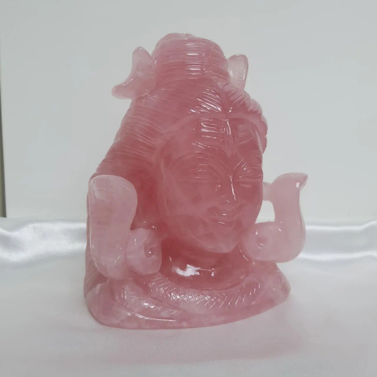 Rose Quartz Shiv Head – 6.5" lord Shiva Statue - Image 4