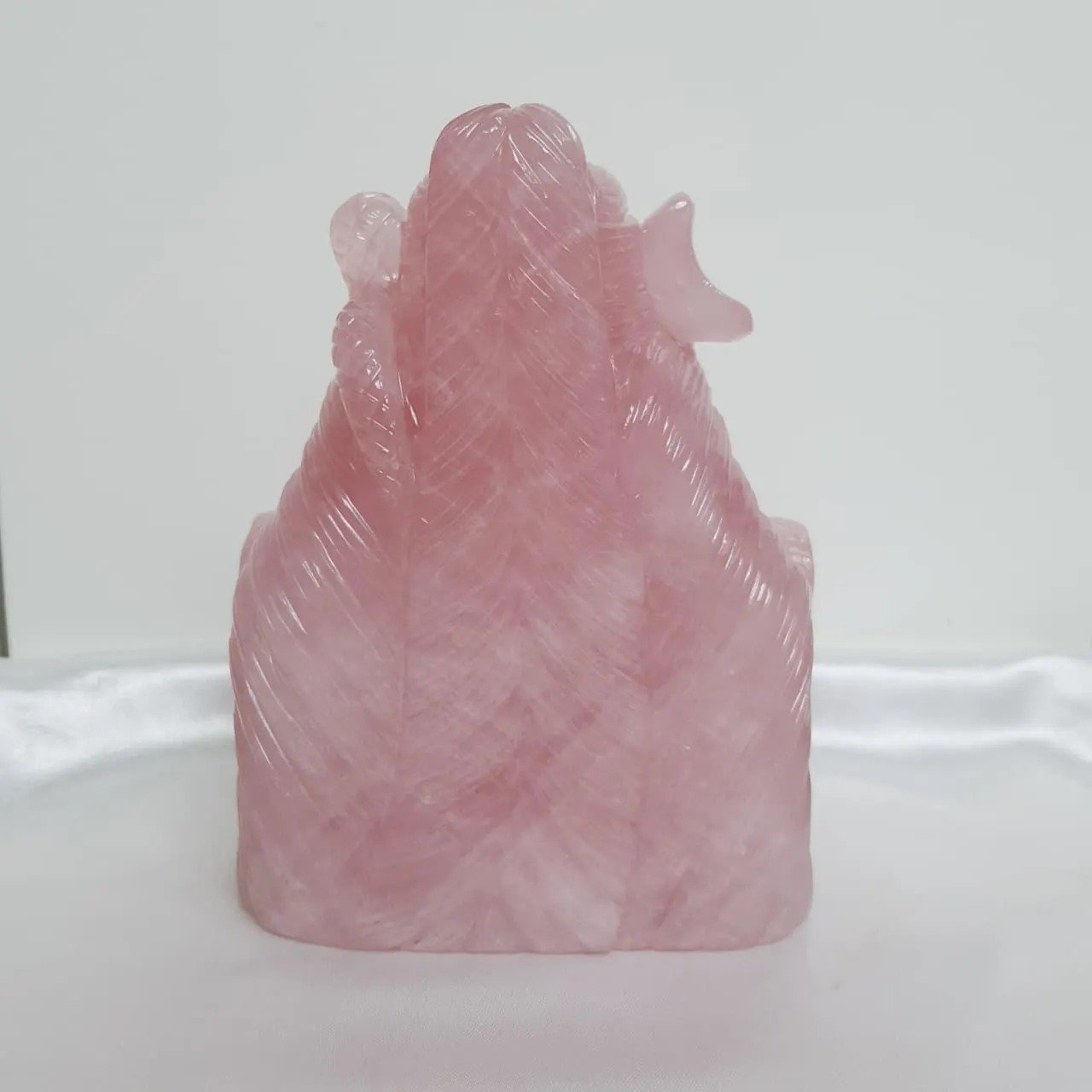 Rose Quartz Shiv Head – 6.5" lord Shiva Statue - Image 3