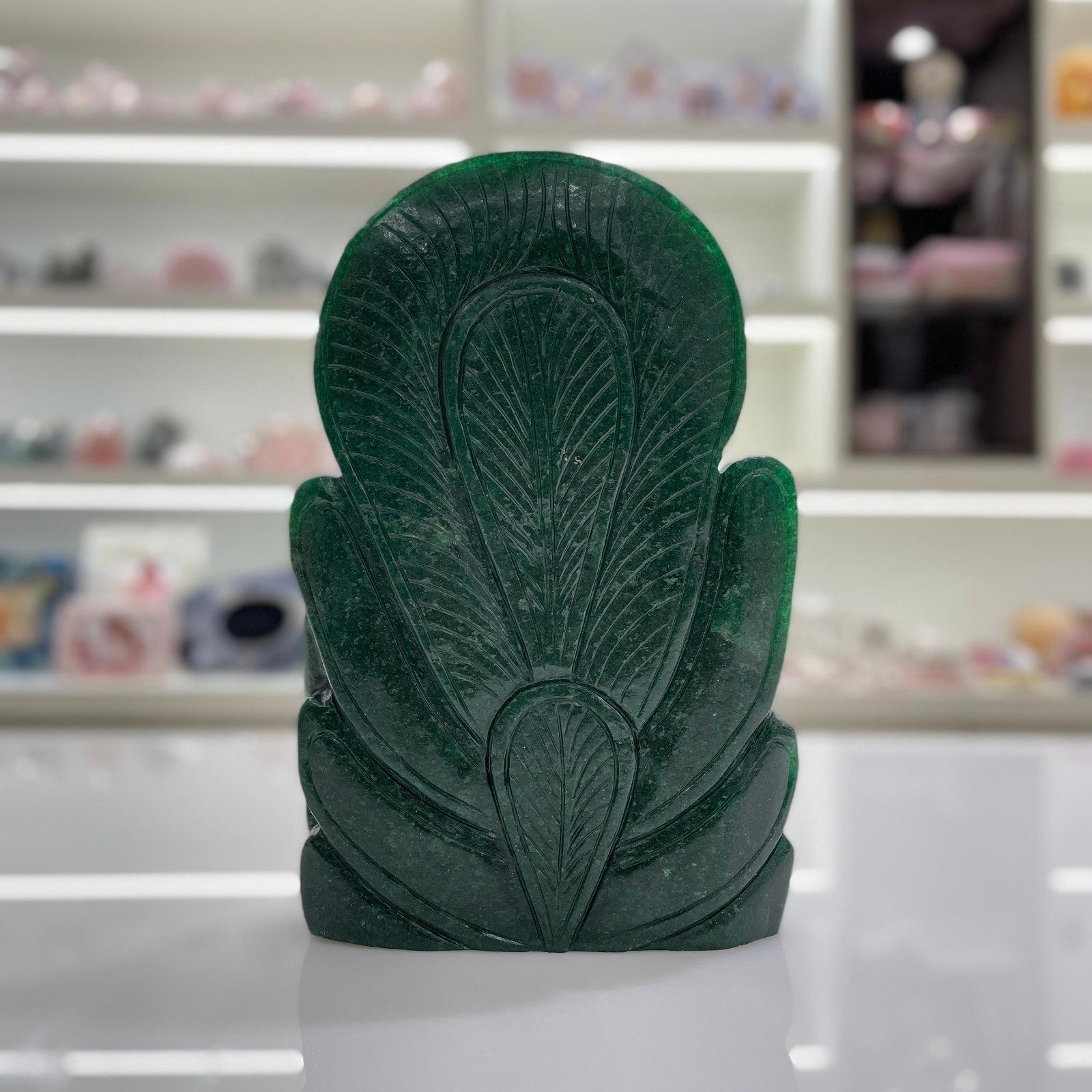 Green Jade Krishna Statue – 9.65" Lord Krishna Statue - Image 6