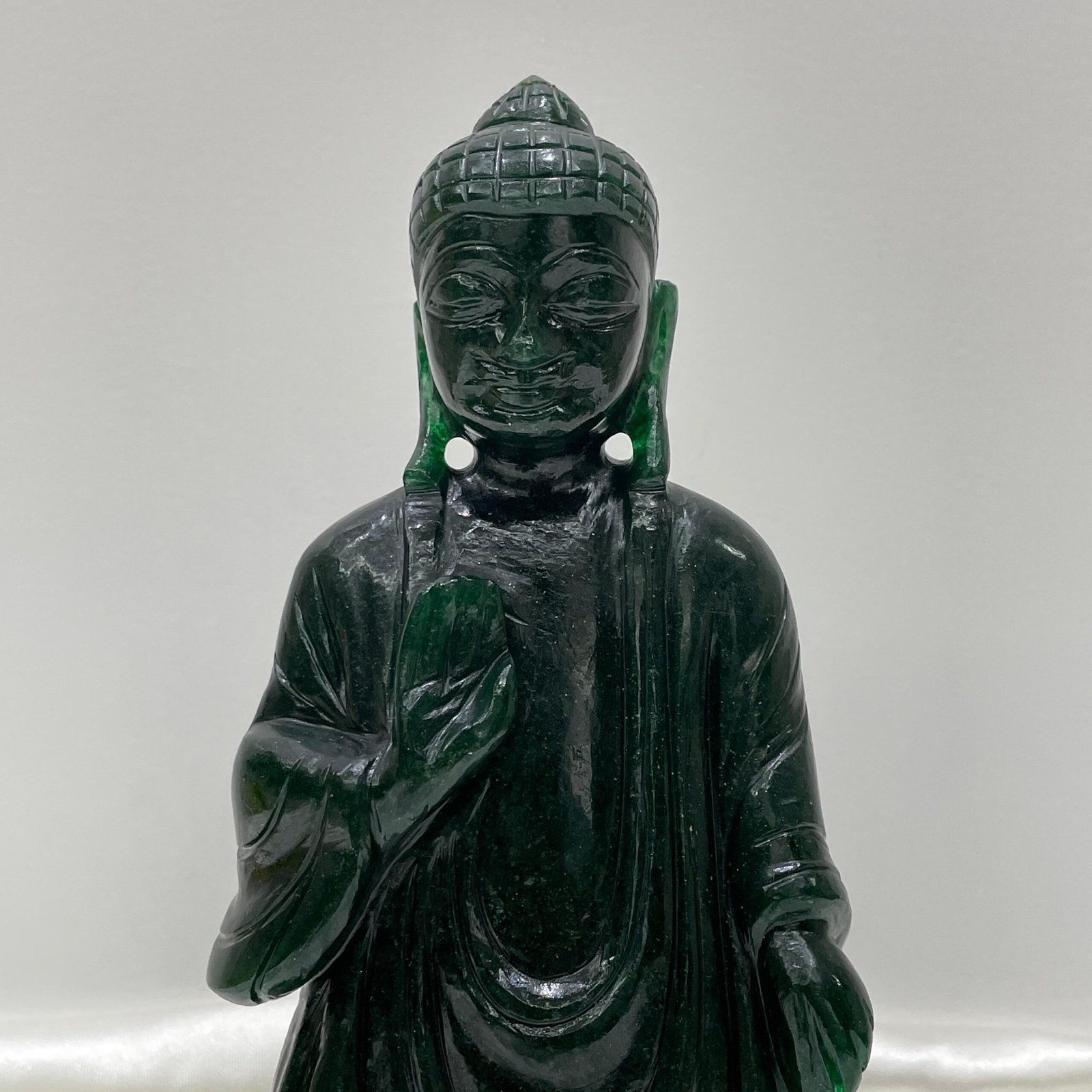 Green Jade Buddha statue for Meditation Spiritual Home Altar Gift, Gemstone God Buddha Idol - Image 2