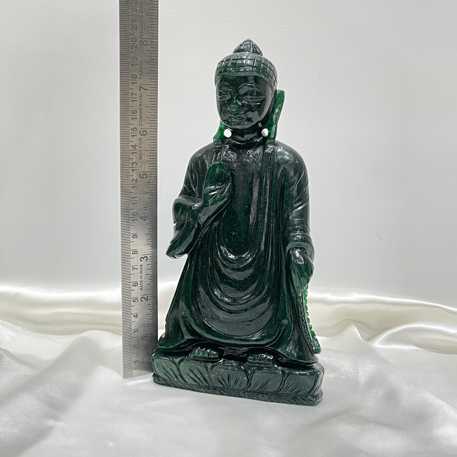 Green Jade Buddha statue for Meditation Spiritual Home Altar Gift, Gemstone God Buddha Idol - Image 4