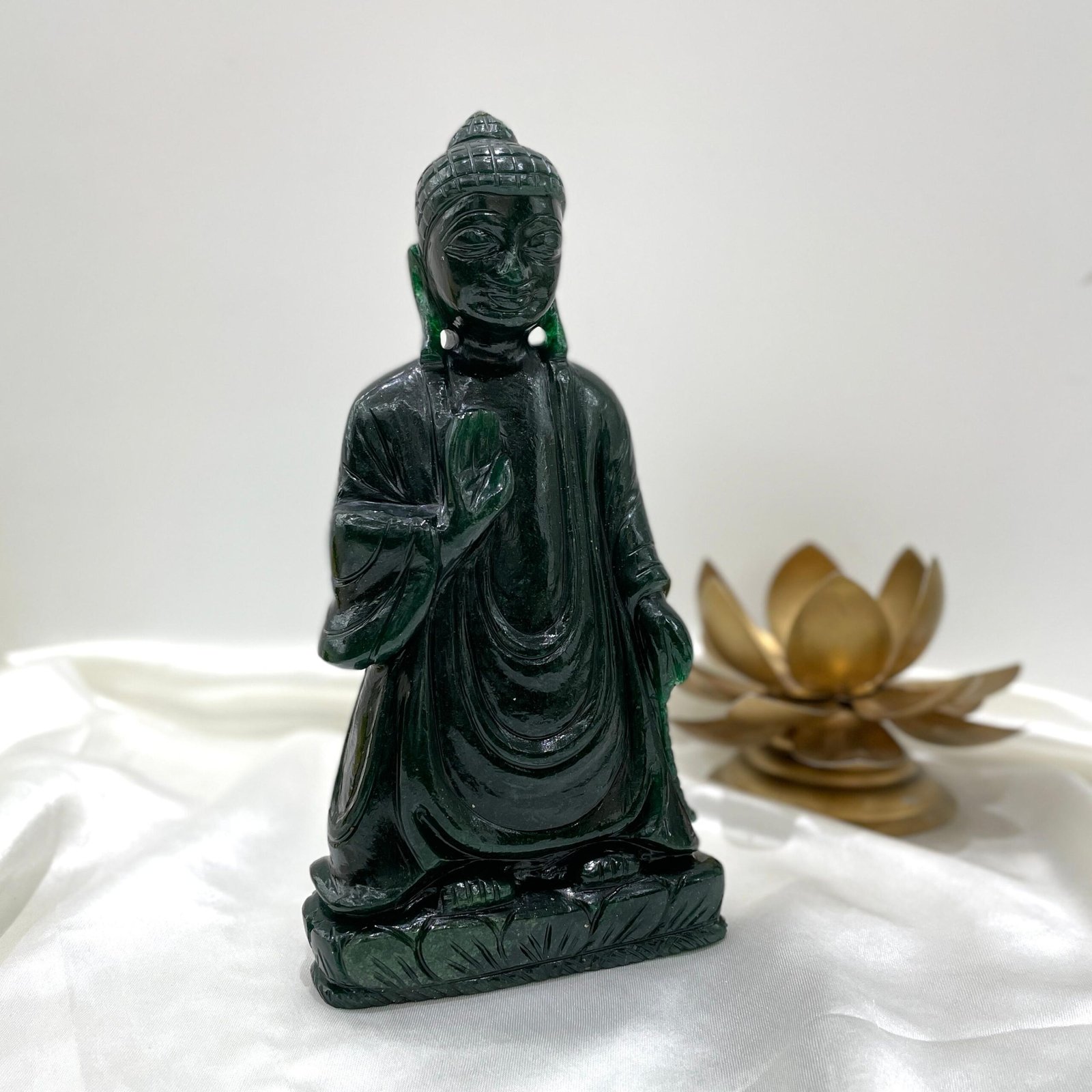 Green Jade Buddha statue for Meditation Spiritual Home Altar Gift, Gemstone God Buddha Idol - Image 6
