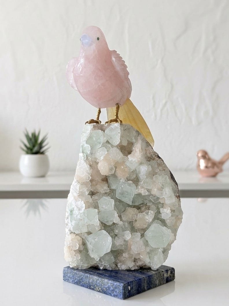 Rose Quartz Sparrow Bird for Home Décor - Healing Crystals Gifts - Meaningful Gifts - Image 4