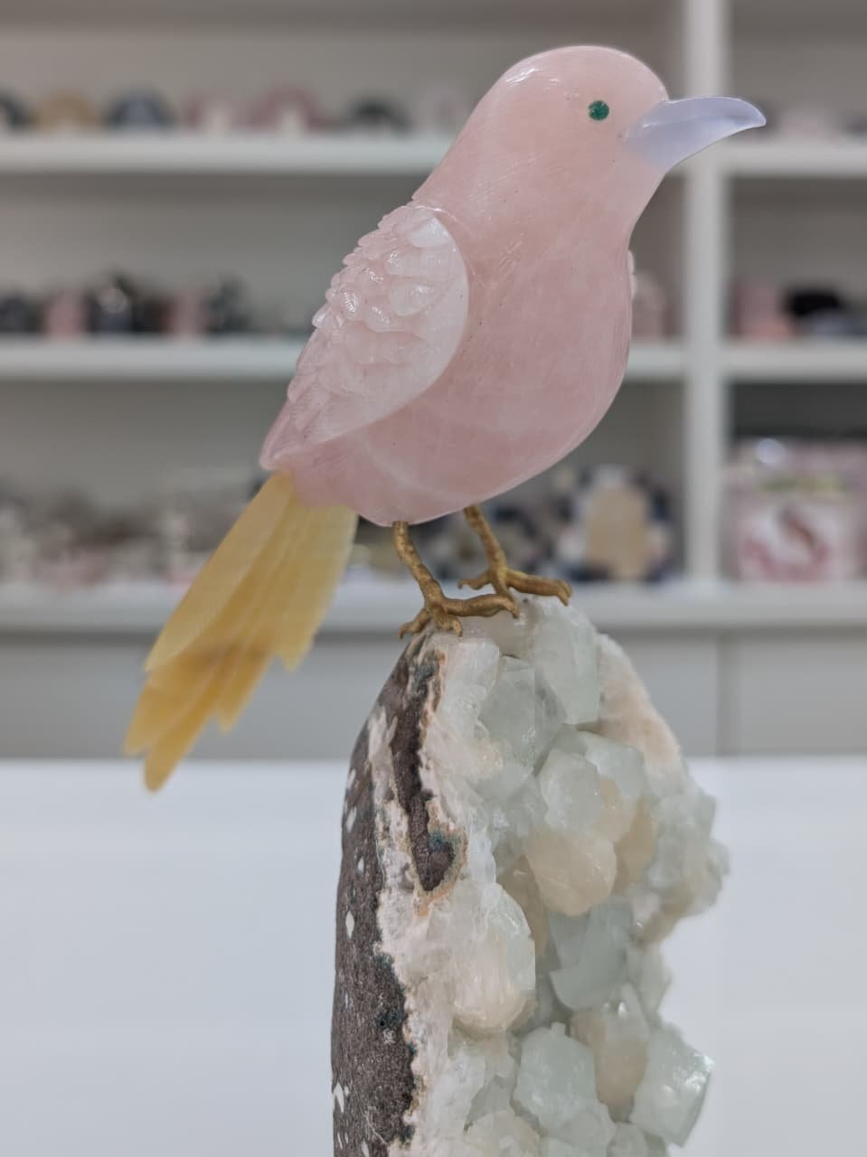 Rose Quartz Sparrow Bird for Home Décor - Healing Crystals Gifts - Meaningful Gifts - Image 8