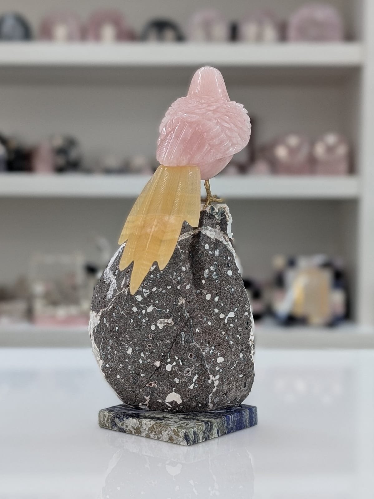 Rose Quartz Sparrow Bird for Home Décor - Healing Crystals Gifts - Meaningful Gifts - Image 7