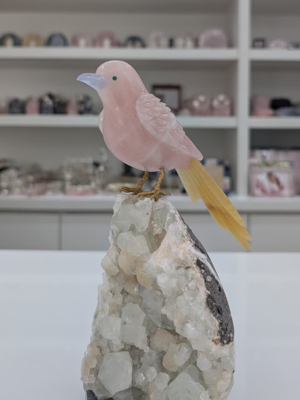 Rose Quartz Sparrow Bird for Home Décor - Healing Crystals Gifts - Meaningful Gifts - Image 14