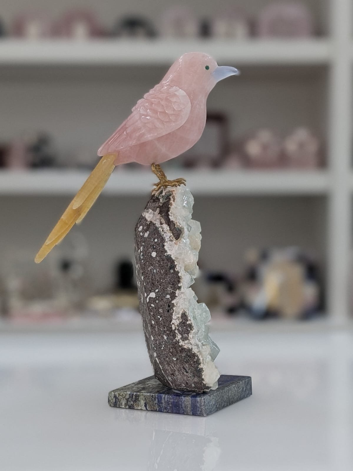 Rose Quartz Sparrow Bird for Home Décor - Healing Crystals Gifts - Meaningful Gifts - Image 5
