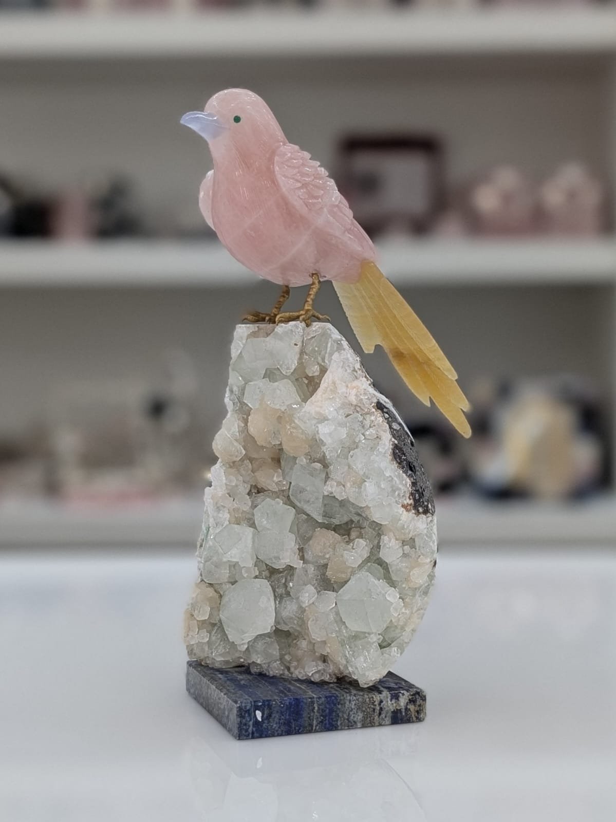Rose Quartz Sparrow Bird for Home Décor - Healing Crystals Gifts - Meaningful Gifts