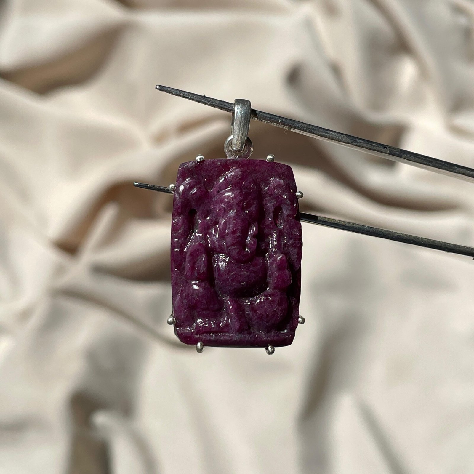 Natural Ruby Ganesha Pendant 92.5 Silver Pendant for Gifts - Image 10