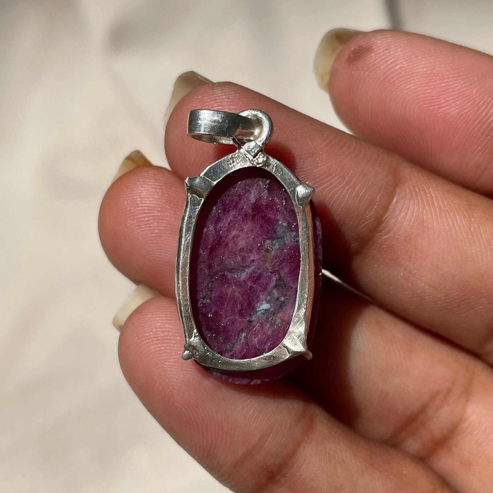 Ruby Ganesha Pendant in 92.5 Silver - Image 8
