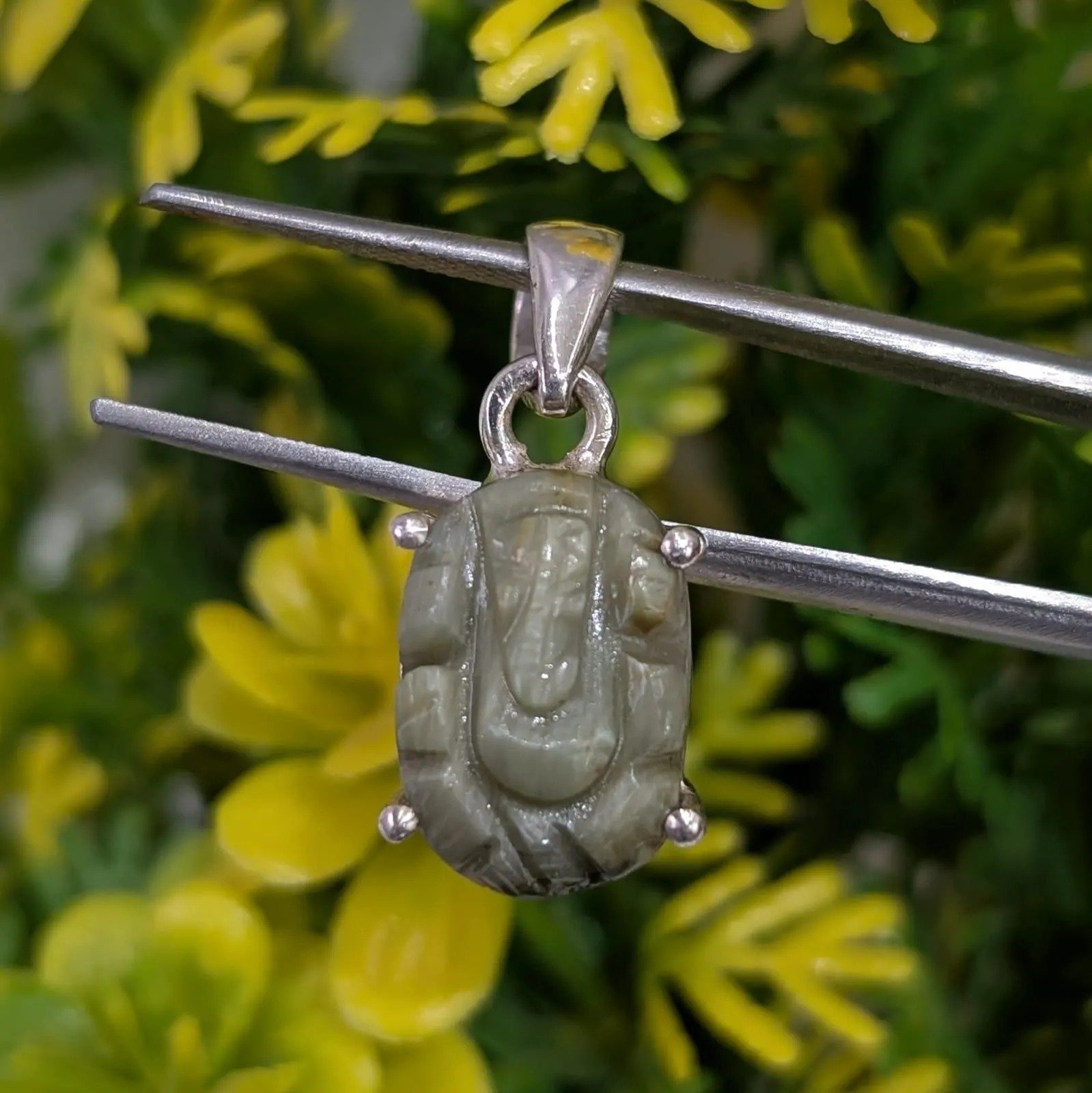 Cat’s Eye Ganesha Pendant – silver Pendant - Image 10