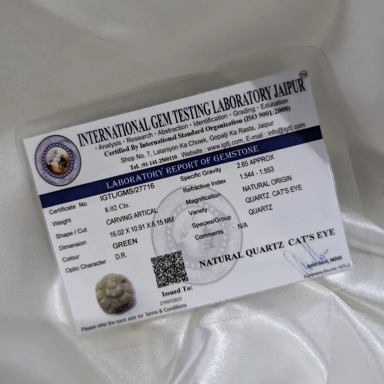 Cat’s Eye Ganesha Pendant – silver Pendant - Image 9