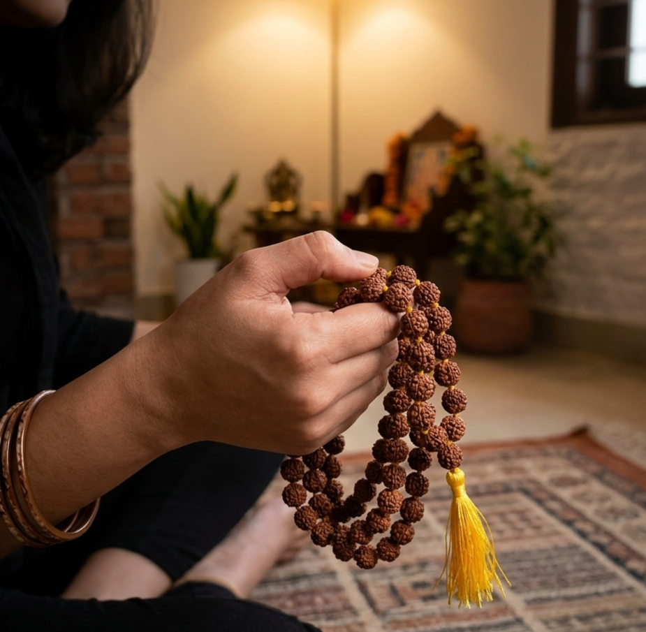 Premium 11mm Panch-Mukhi Rudraksha Mala for Meditation
