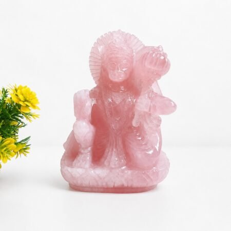 Original Rose Quartz Lord Hanuman Ji Idol for Worship